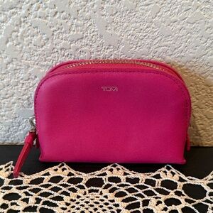 Tumi Hot Pink Leather Coin or Card Pouch